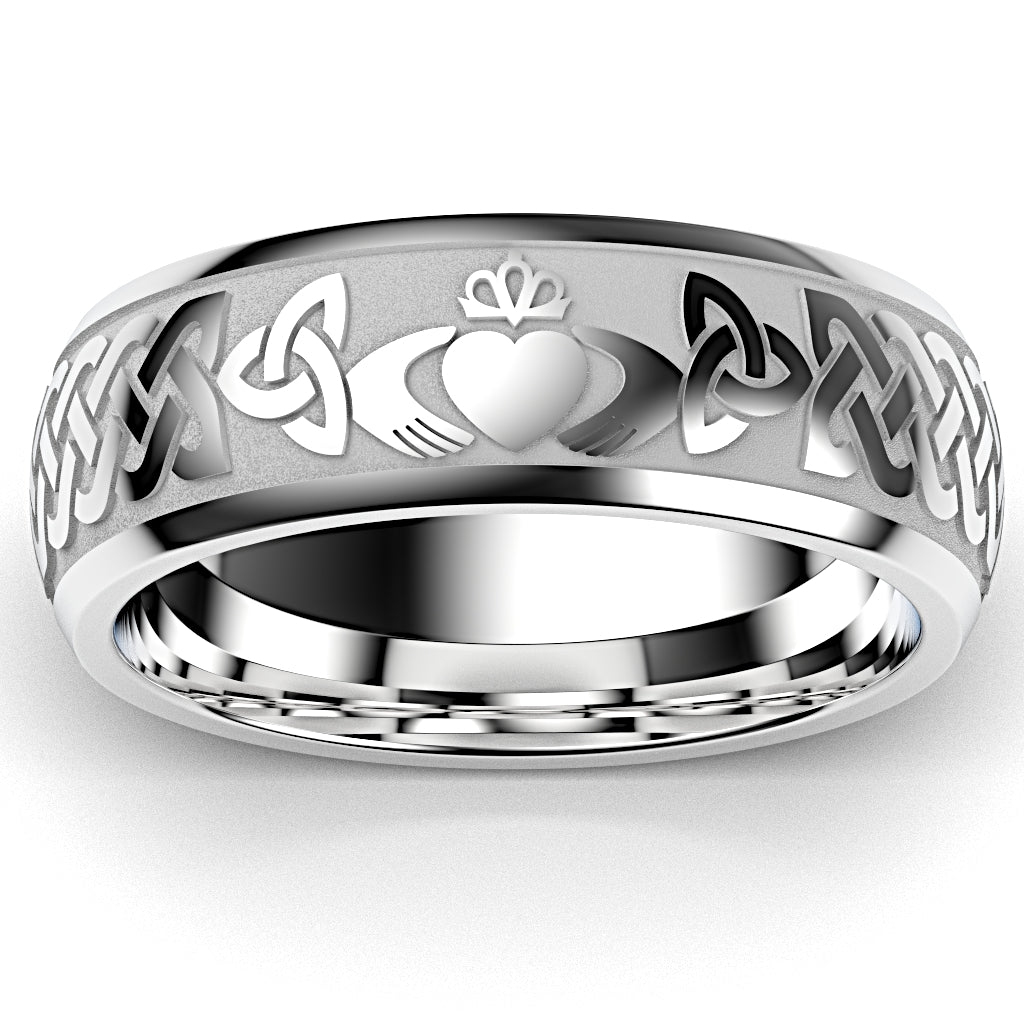 Claddagh Wedding Ring Sterling SIlver, Comfort Fit, 8 mm wide. Best ...