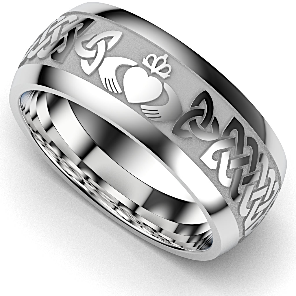 Claddagh Wedding Ring Sterling SIlver, Comfort Fit, 10 mm wide. Best ...