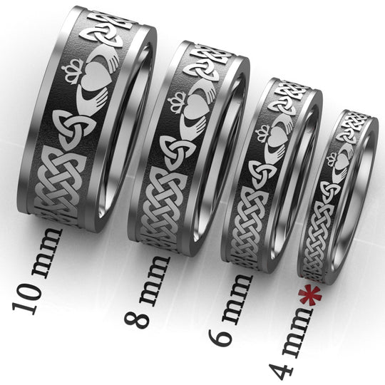 Titanium Claddagh Wedding Ring UCL1-TITAN4M-FLAT