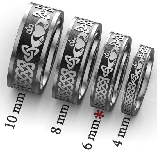 Titanium Claddagh Wedding Ring UCL1-TITAN6M-FLAT