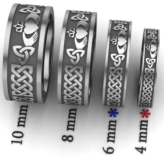 Claddagh Wedding Ring SET UCL1-6M4M-TITAN-FLAT