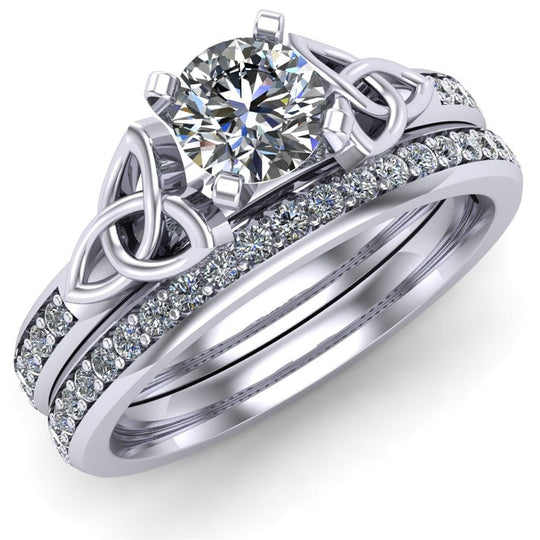 Celtic Engagement Ring and Band Set