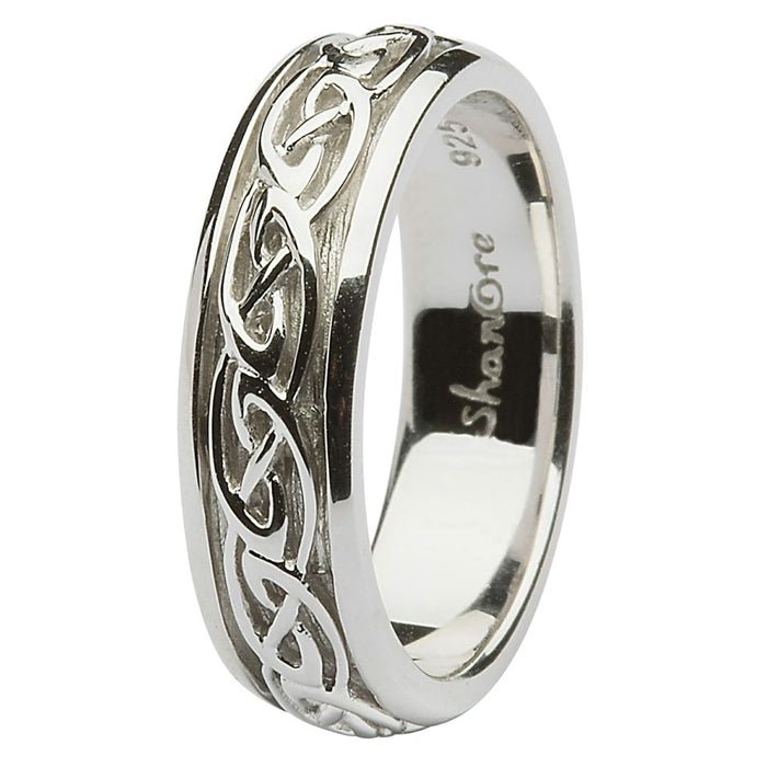 Ladies Celtic Sterling Silver Wedding Rings SL-SD10– CladdaghRING.com