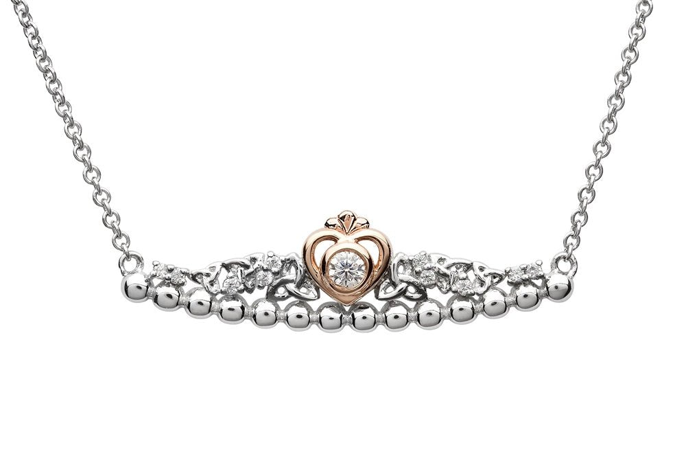 Tara's Diary Sterling Silver Princess Trinity Knot Necklace