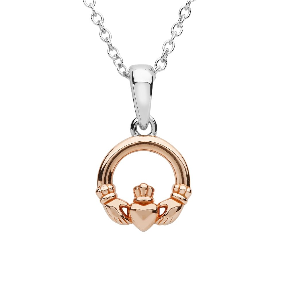 Sterling Silver Rose Gold Plated Claddagh SP2258–1