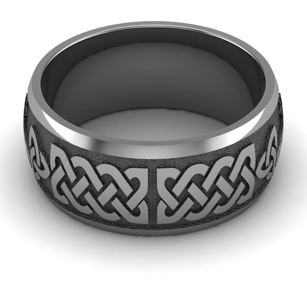 Claddagh Wedding Ring Titanium, Comfort Fit, 10 mm wide