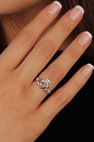 Ladies Claddagh Ring SL-75GRCZ–1