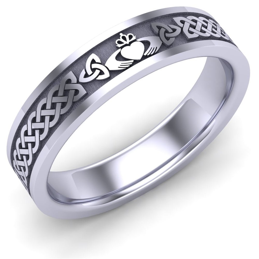 Claddagh Ring White Gold Celtic Rings Claddagh Wedding Ring 14K