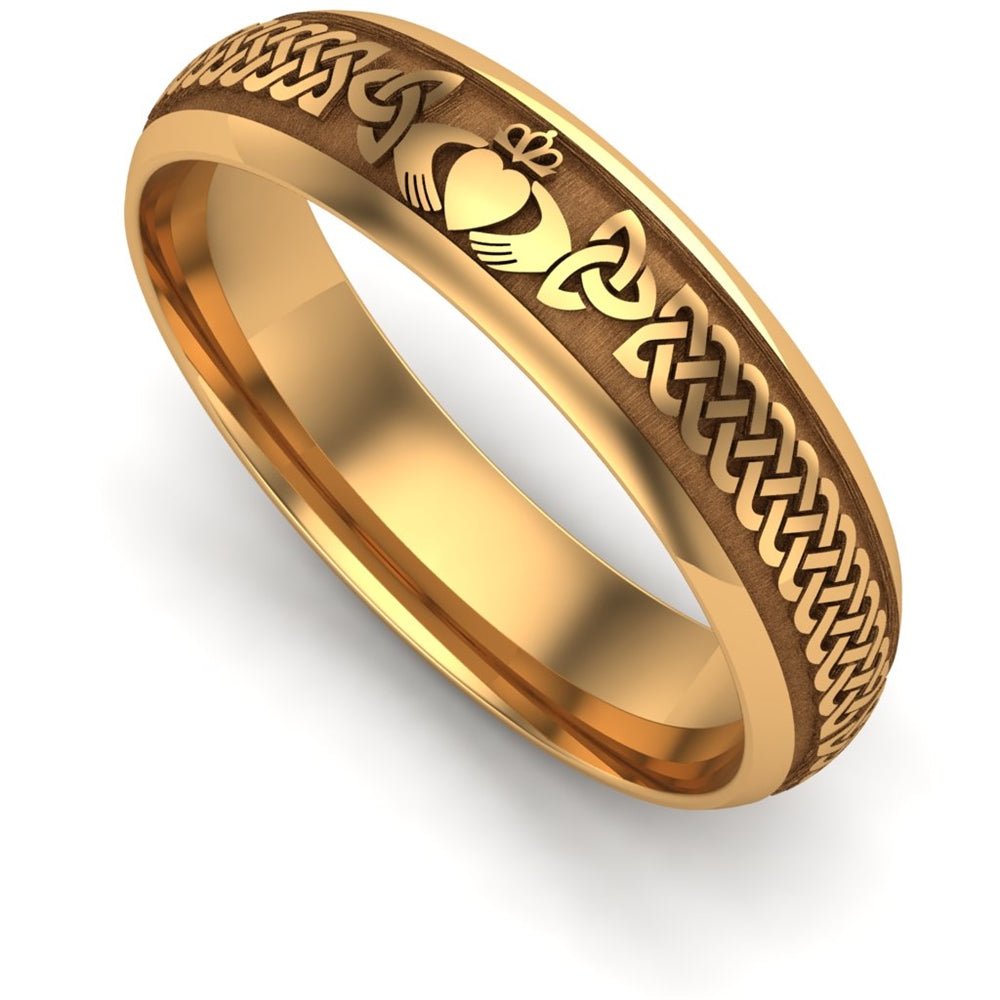 14k Yellow Gold Ladie's Solid Lightweight Claddagh Ring 14k Yellow Gold Ladie's Solid Lightweight Claddagh Ring