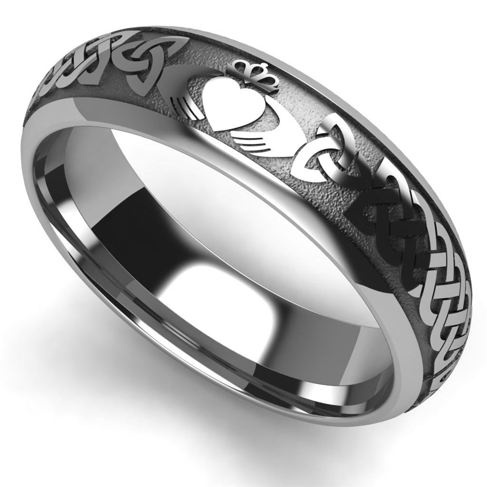 Claddagh Wedding Ring - Tungsten, Comfort Fit, 6 mm wide. Best