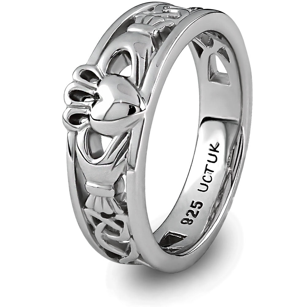 Ladies Silver Claddagh Ring ULS-6157– CladdaghRING.com