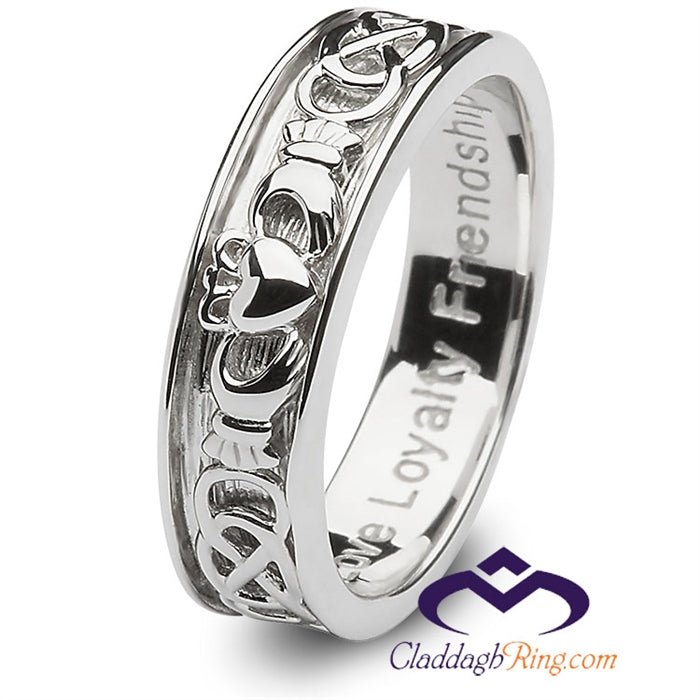 Men's sterling silver Claddagh wedding ring SM-SD9, made in Ireland