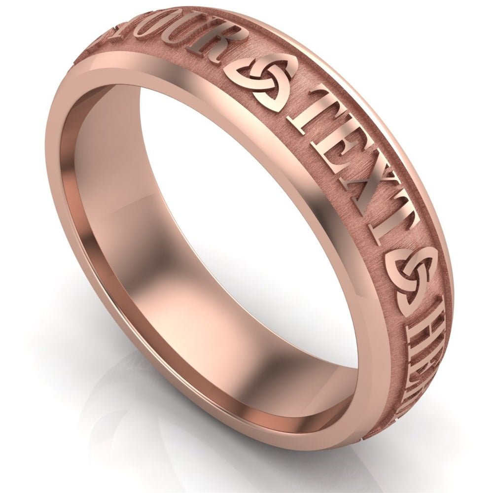 Custom Celtic Wedding Ring 14K Rose Gold, Comfort Fit, 6 mm wide. Best ...