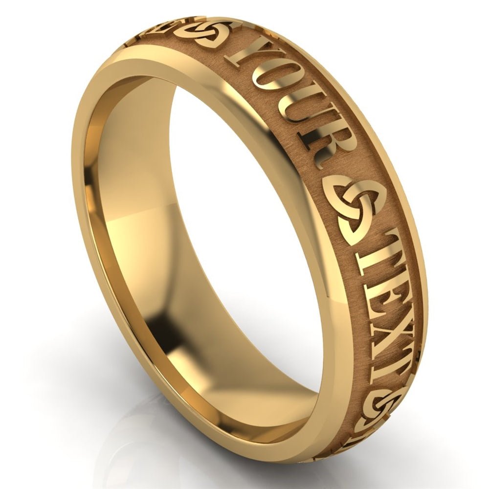 Custom Celtic Wedding Ring 14K Yellow Gold, Comfort Fit, 5mm wide. Best ...