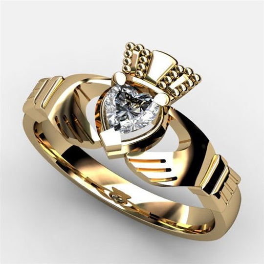 Yellow Gold Claddagh Engagement Ring