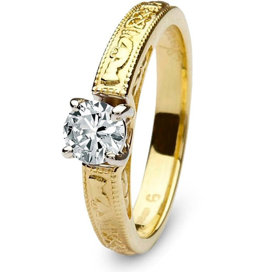 Diamond Claddagh Engagement Ring
