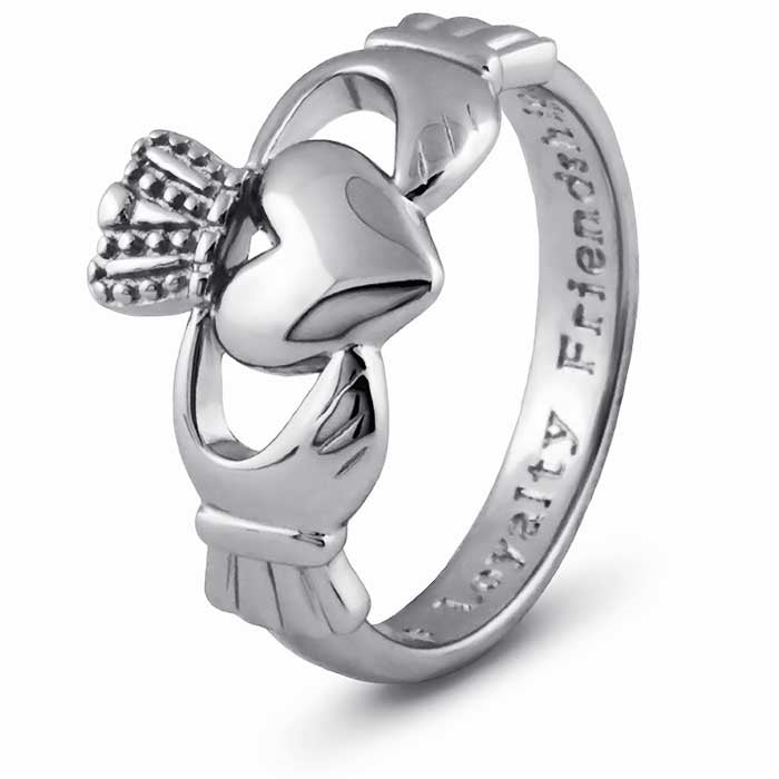 MENS Silver Claddagh Ring SMS-SG7–