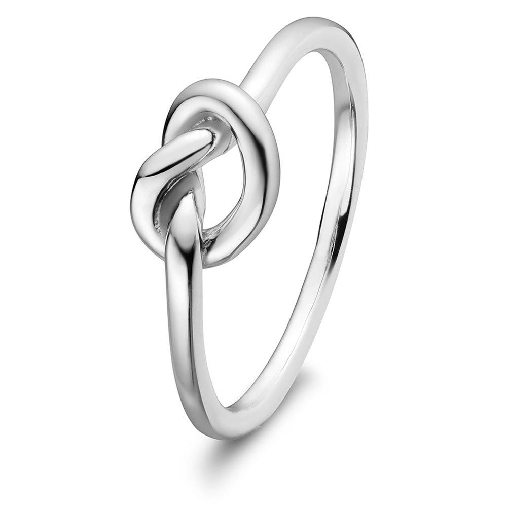 Jude Jewelers Stainless Steel Love Knot Ring - Celtic Promise Ring In Black/Silver, Size 7, Hypoallergenic