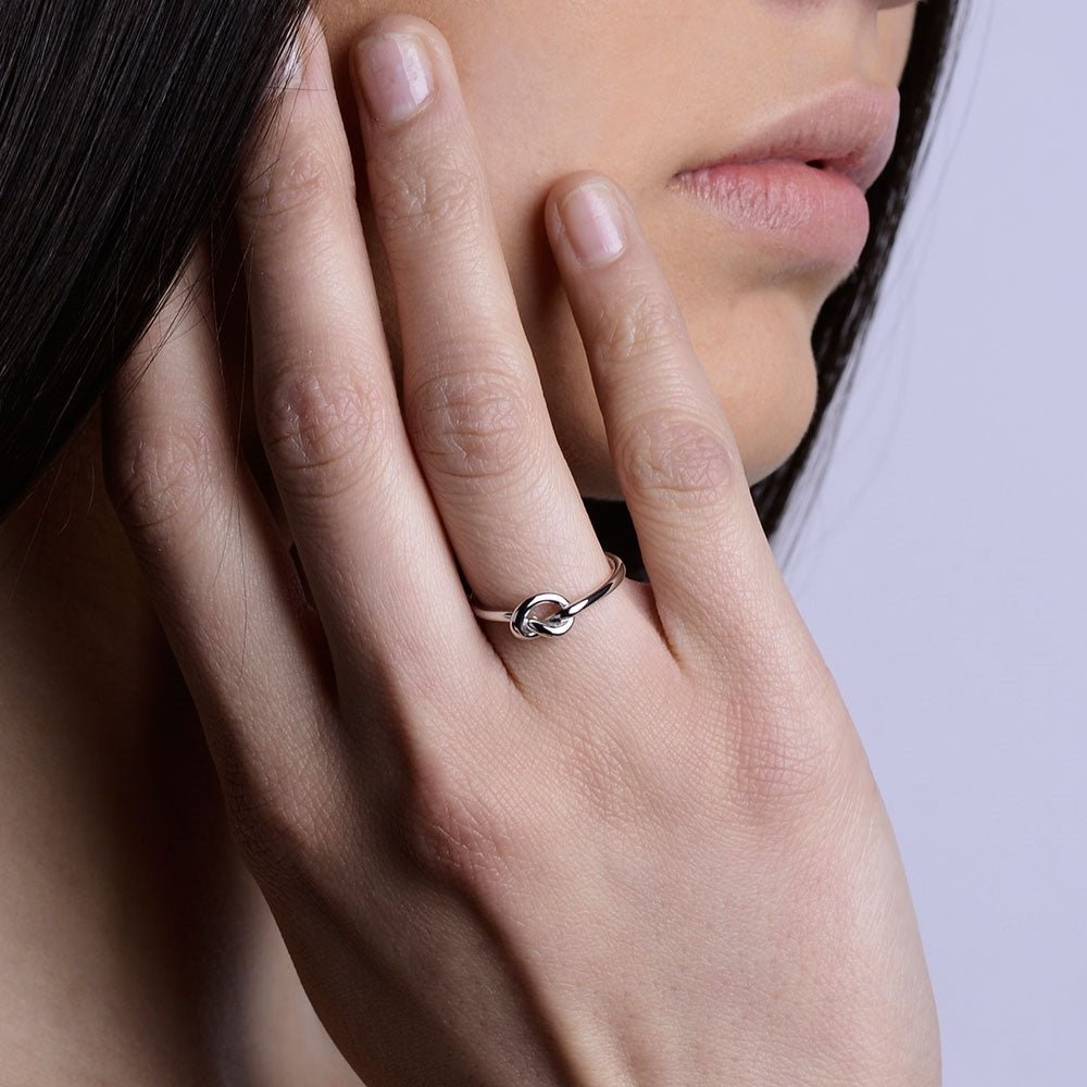 Sterling Silver Love Knot PROMISE RINGS ULS 15255 CladdaghRING